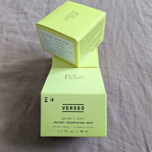🌸 NIB Versed Doctor's Visit Instant Resurfacing Mask + Peel AHA BHA - Picture 1 of 9